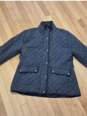 LOFT Quilted Navy Pea Coat